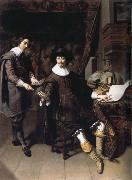 REMBRANDT Harmenszoon van Rijn Constantijn Huygens and His Secretary oil painting